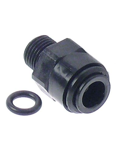 Hose connector thread 1/4" with coupling straight plastic