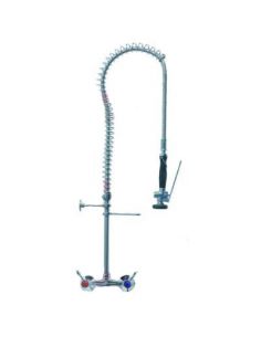 Pre-rinse unit with wall-mounted water tap ceramic tap...