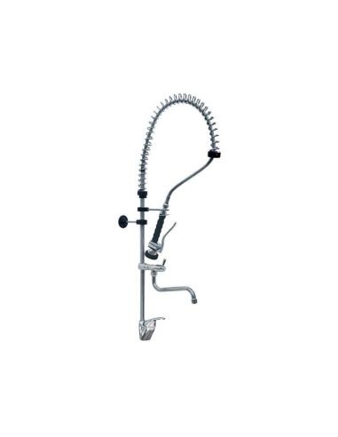 Pre-rinse unit with single lever monobloc tap, short lever with swivel tap connection 3/8