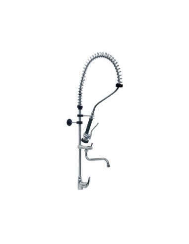 Pre-rinse unit with single lever monobloc tap, short lever with swivel tap connection 3/8