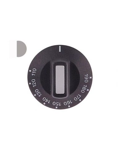 Knob thermostat fryer Valentine t.max. 190 °C diameter 50 mm shaft ø 6x4,6mm