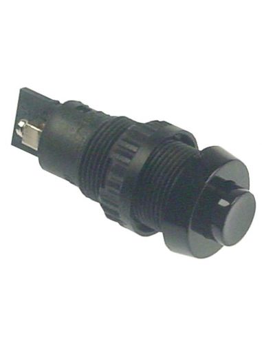 Momentary push switch mounting ø 16,2mm black 1NO 250V 2A connection screw
