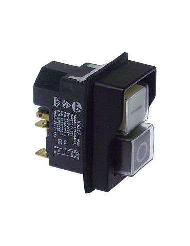 Push switch KJD17, IP54, 45x22mm black/white 2NO/A1 250V 10A