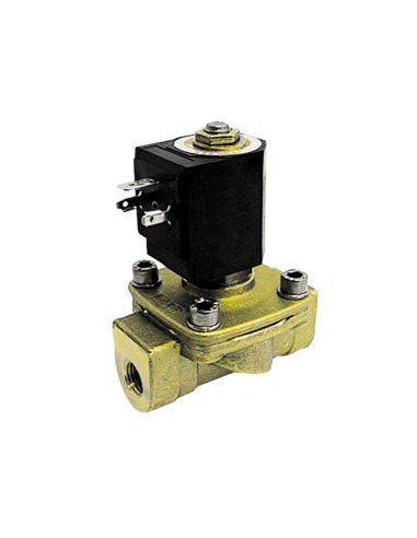 Solenoid valve brass 2-ways 230 VAC connection 1" L 105mm closed off-current -10 up to +90°C SIRAI