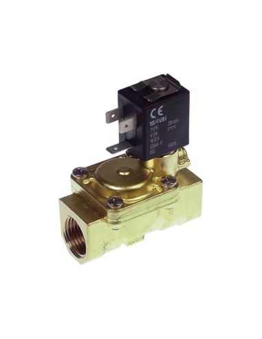 Solenoid valve brass 24VDC inlet ½" IT outlet ½" IT connection ½" L 66mm DN 13,5mm