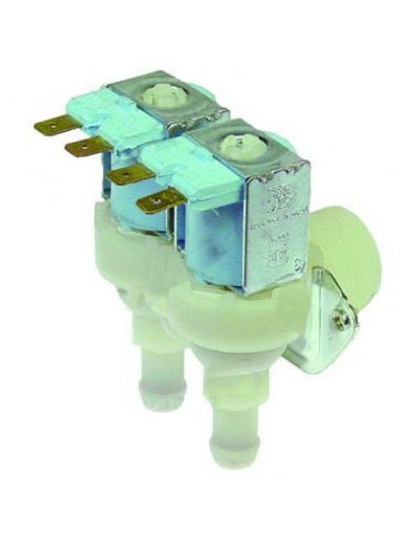 Solenoid valve double angled 230V inlet ¾" outlet 11,5mm t.max. 90°C output A 1,2l/min