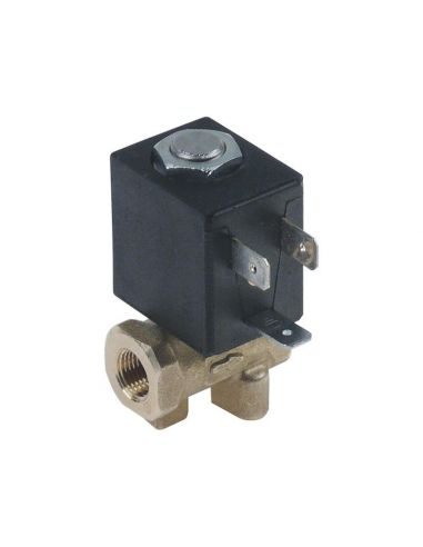 Solenoid valve OLAB brass 2 -ways 24 V AC inlet 1/8" outlet 1/8" connection flat plug 6,3mm L 31 mm